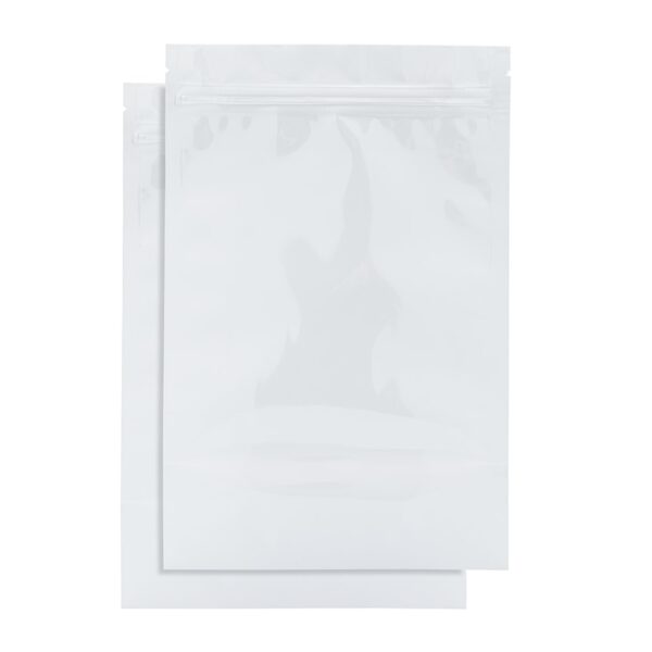 Ounce White/White Mylar Dispensary Bags - 1000ct