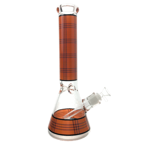 13 INCH 7MM PLAID BEAKER WATER PIPE