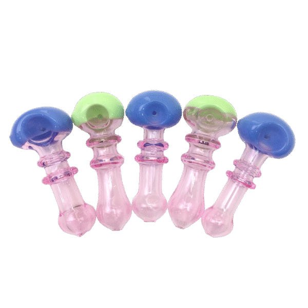 4 INCH SLIME HEAD WITH RINGS HAND PIPE-Pack of 5