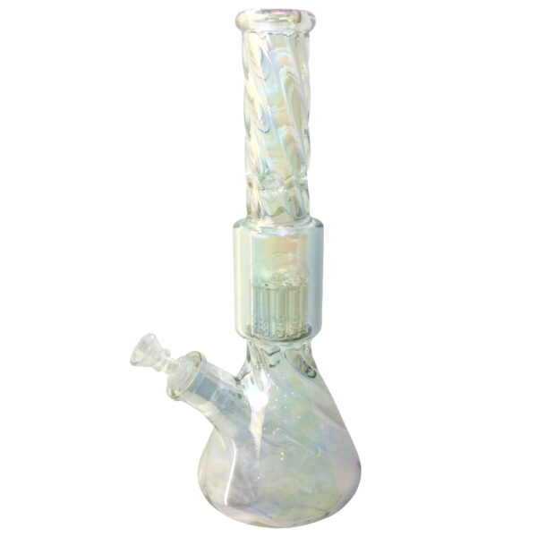13.5 INCH TWIST HOLOGRAPHIC TREE PERCULATOR BEAKER WATER PIPE
