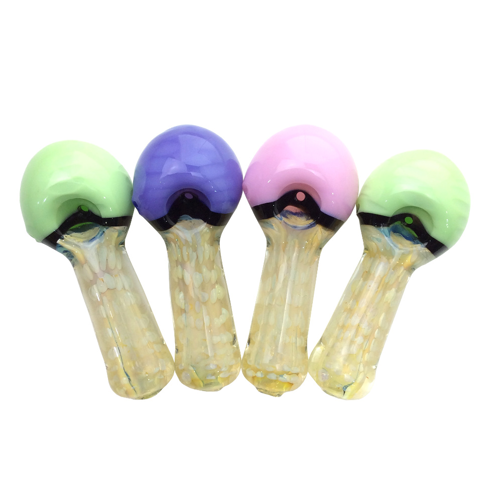 4.5 INCH LARGE SLIME HEAD FUMED HAND PIPE-Pack of 4