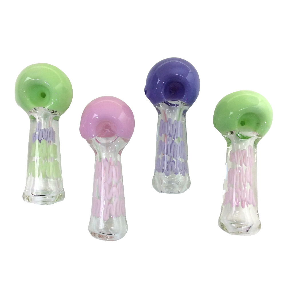 4.5 INCH SLIME HEAD WITH ZIG ZAG SLIME FRIT HAND PIPES-Pack of 4