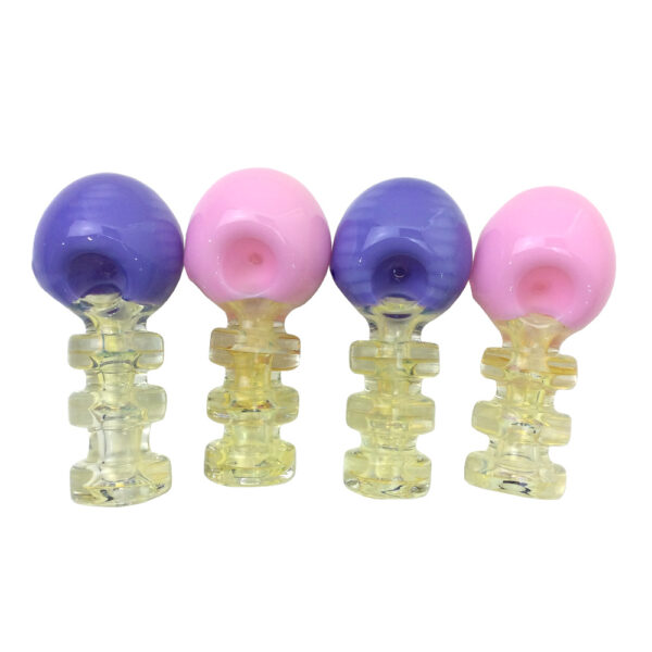 4.5 INCH SLIME HEAD FUMED RING BODY HAND PIPES-Pack of 4