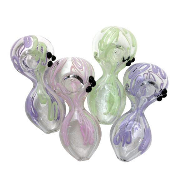 4 INCH FLAT BODY SLIME ROPE HAND PIPES-Pack of 4