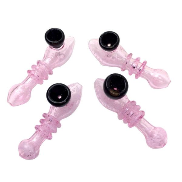 5 INCH PINK AND BLACK STEAM ROLLER HAND PIPES-Pack of 4