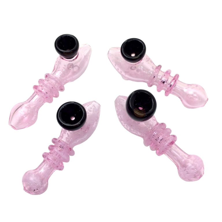 5 INCH PINK AND BLACK STEAM ROLLER HAND PIPES-Pack of 4