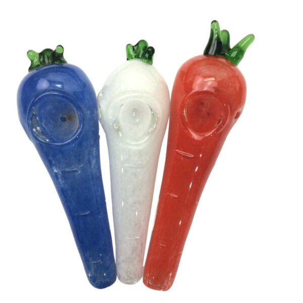 5 INCH CARROT ASSORTED COLORS HAND PIPE-Pack of 5