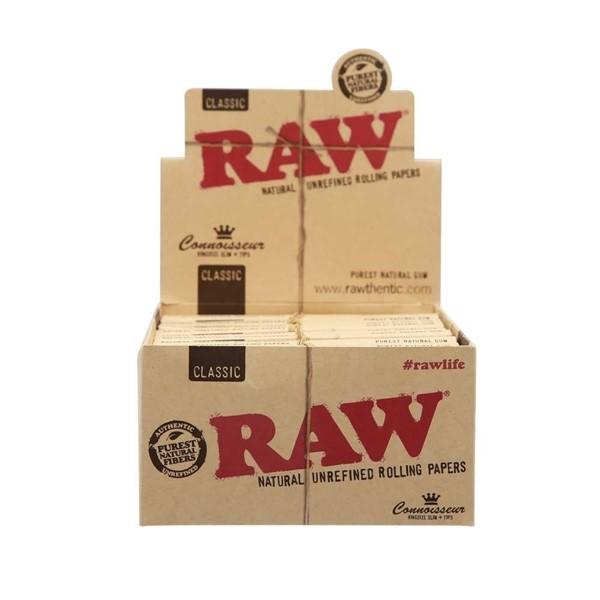 RAW CONNOISSEUR KING SIZE SLIM WITH TIPS 24 PER BOX