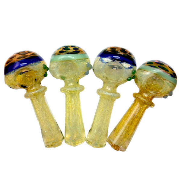 5 INCH CRACKLE FRIT DUST FUMED HAND PIPES-Pack of 4
