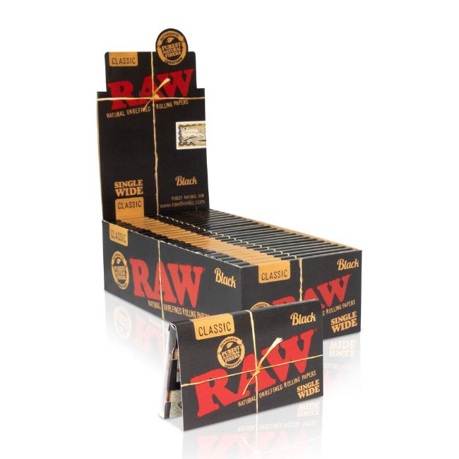 RAW BLACK CLASSIC PAPER (25 PACKS PER BOX)