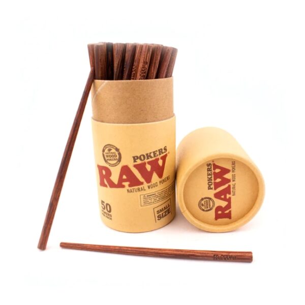 RAW NATURAL 4.5" SMALL WOOD POKERS 50 STICKS PER DISPLAY