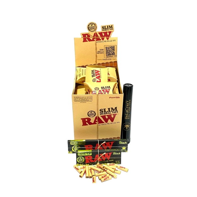 RAW SLIM HERBAL AUTHENTIC PRE ROLLED TIPS 20CT/ BOX