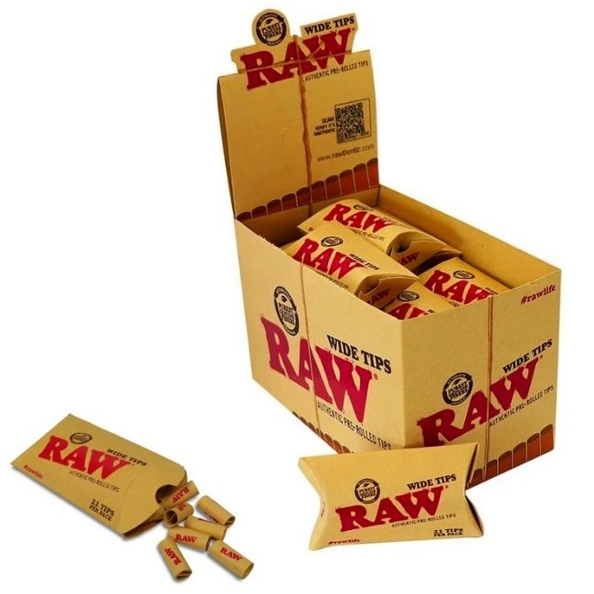 RAW WIDE TIPS 21 TIPS PER PACK 20CT/ BOX