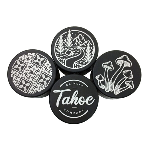 90MM TAHOE GRINDER 3 PART DEEP STORAGE ASSORTED DESIGNS EACH