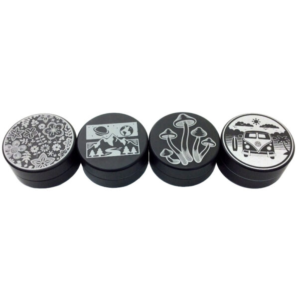 63MM TAHOE GRINDER 2 PART PUCK ASSORTED DESIGNS EACH