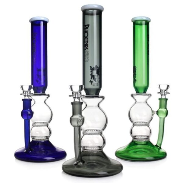 PHOENIX GLASS 12'' DOUBLE HONEY COMB PERC WATER PIPE