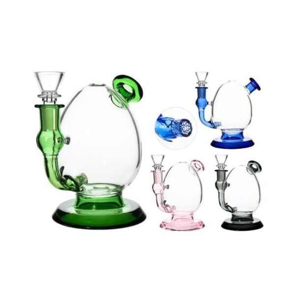 PHOENIX STAR 6" GLOBE WITH 8 ARM PERC DESIGN GLASS WATER PIPE