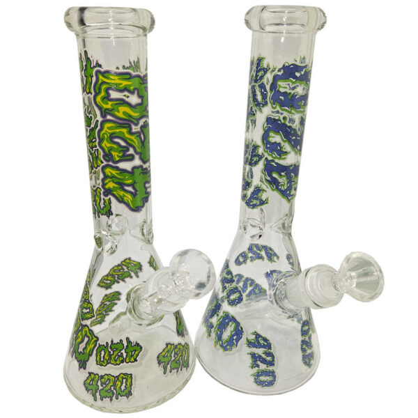 10 INCH 4MM GID ASSORTED 420 BEAKER WATER PIPE