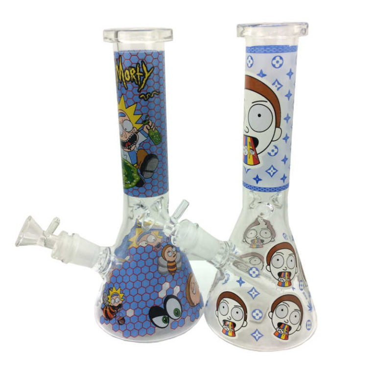 10 INCH 5MM LOGO RM ASSORTED DESIGN BEAKER WATER PIPE