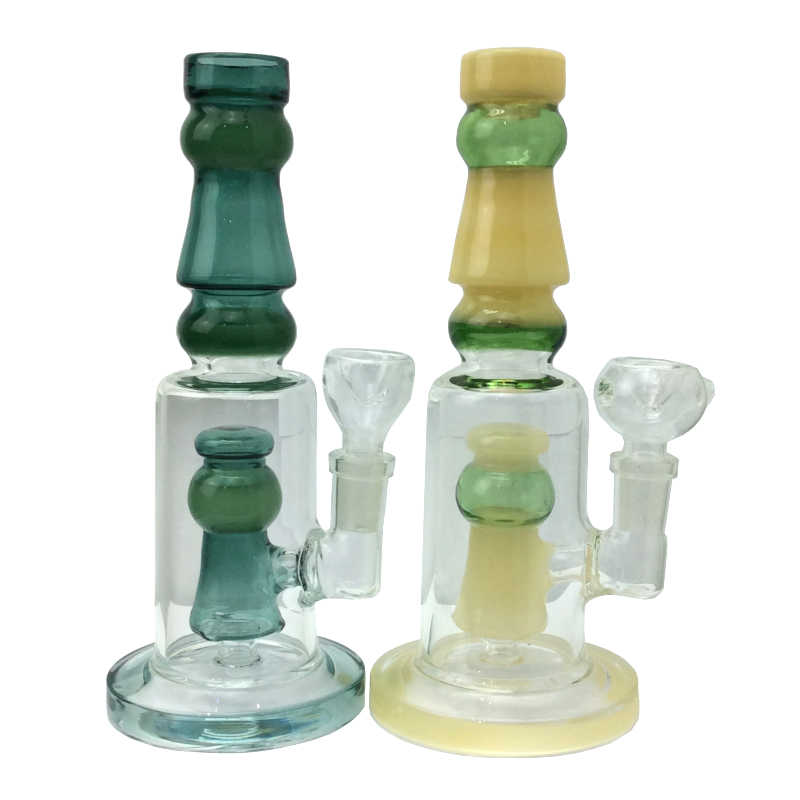 8 INCH MULTI COLOR BANDS WITH PERCULATOR WATER PIPE