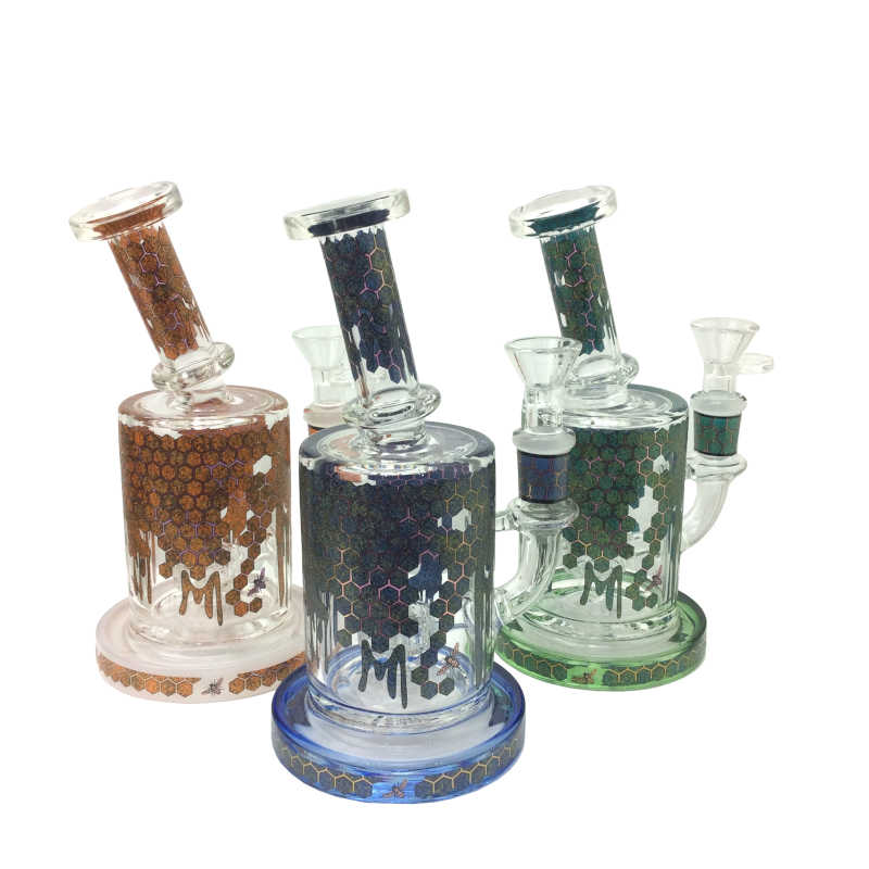 7 INCH HONEYCOMB ASSORTED COLORS HANGER WATER PIPE (ES24617)