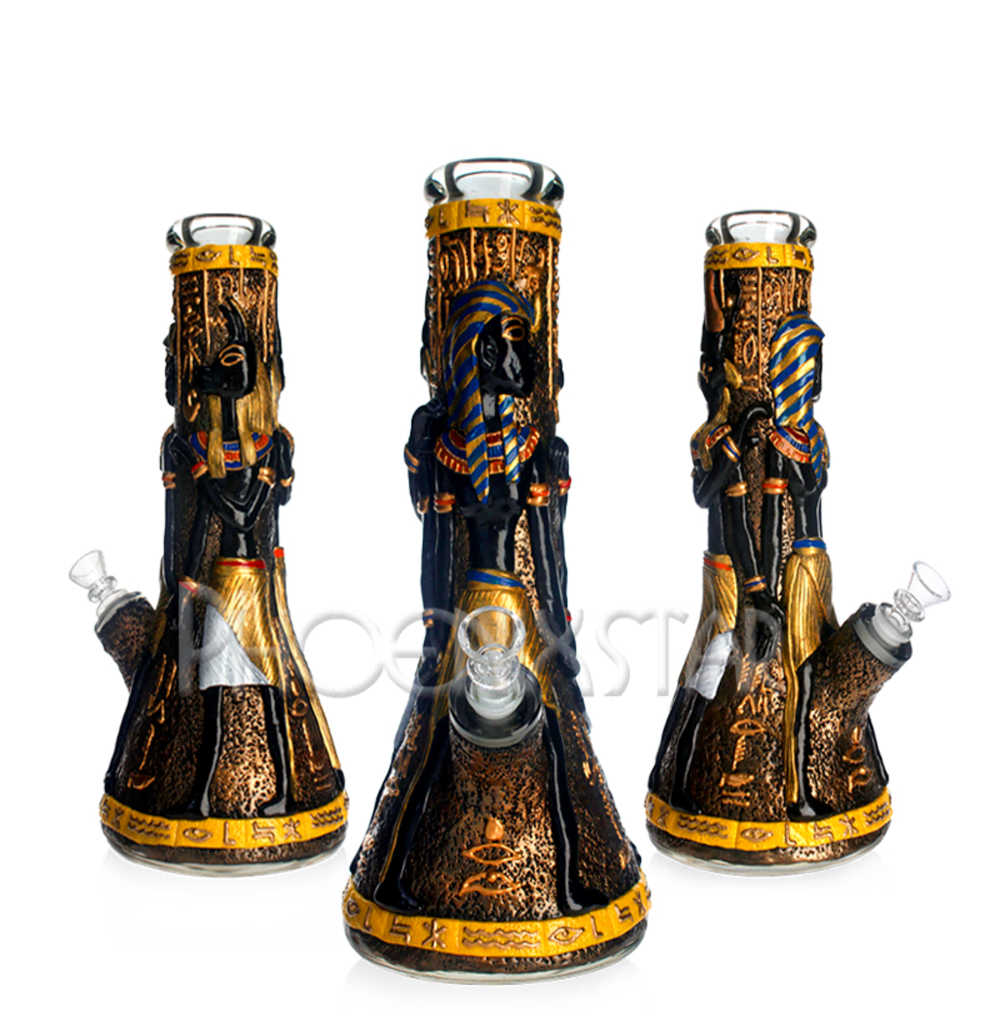 13 INCH 3D 7MM GODS OF THE PHARAOHS BEAKER WATER PIPE