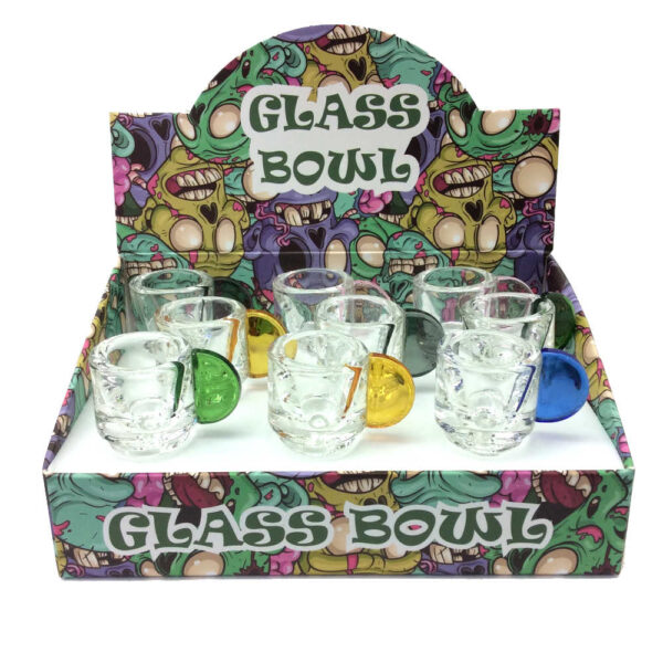 14MM ASSORTED COLORS FLAT HANDLE BOWL DISPLAY-Pack of 9