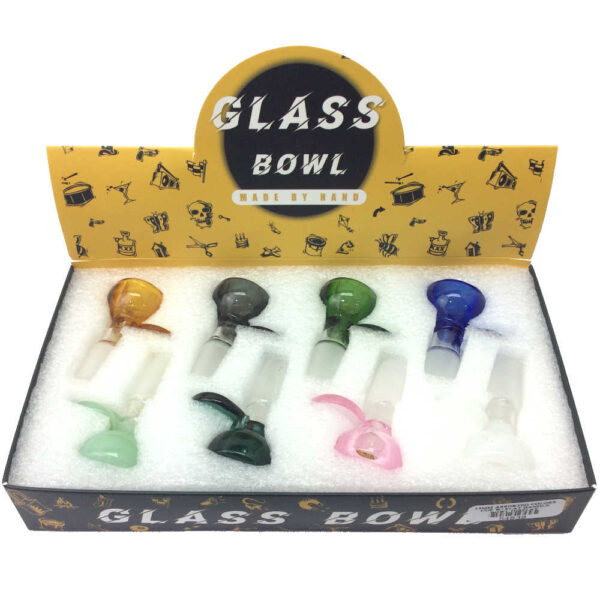 14MM ASSORTED COLORS CUP W/ FLAT HANDLE BOWL DISPLAY-Pack of 8
