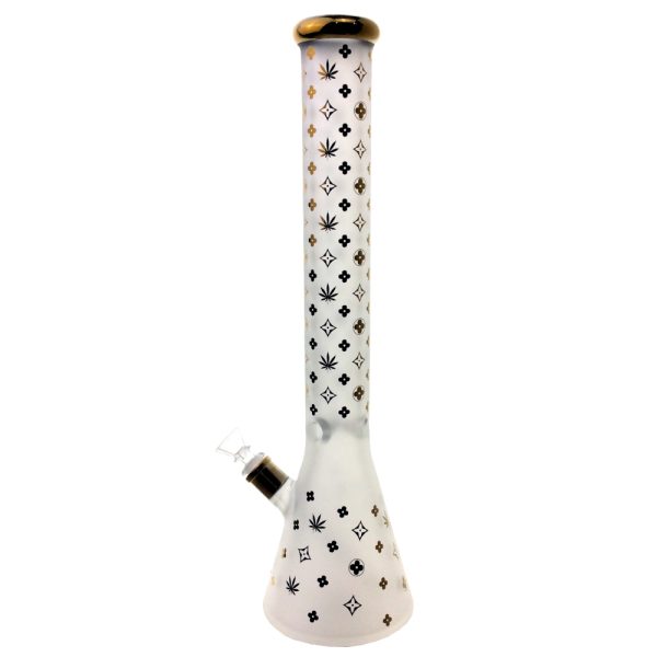 17.5 INCH FROSTED WITH COLOR PRINT BEAKER WATER PIPE