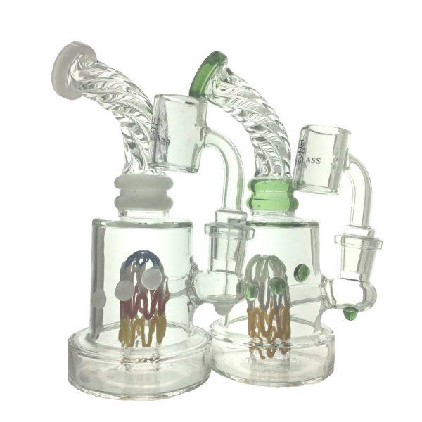 6 INCH TWIST NICK HANGER WITH BANGER 3D PERCULATOR WATER PIPE