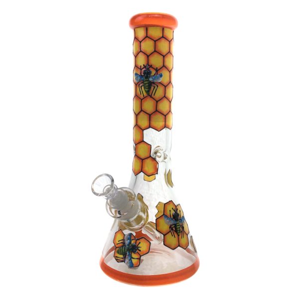 12.5 INCH 3D HONEYCOMB BEES BEAKER WATER PIPE