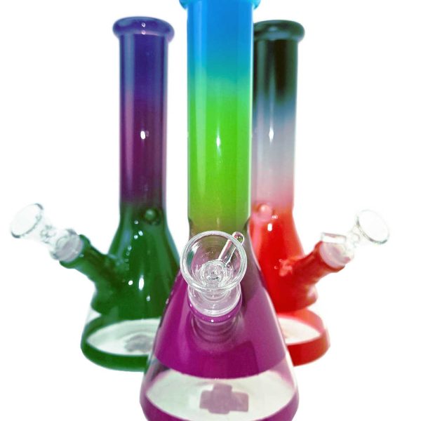 10 INCH THREE COLOR BEAKER WATER PIPE SG2535