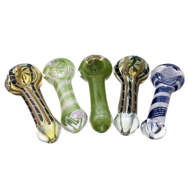 3 INCH ASSORTED DESIGN AND COLORS HAND PIPES-Pack of 10