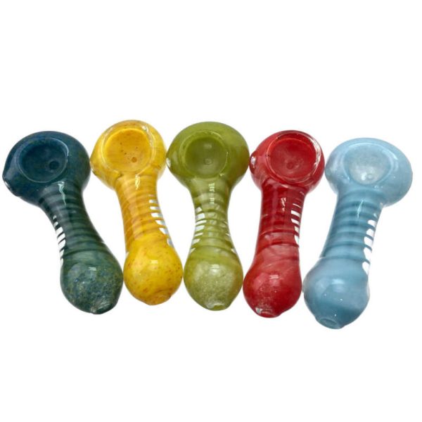 3 INCH SOLID COLOR FRIT DUST SPIRAL TWIST BODY HAND PIPE-Pack of 25